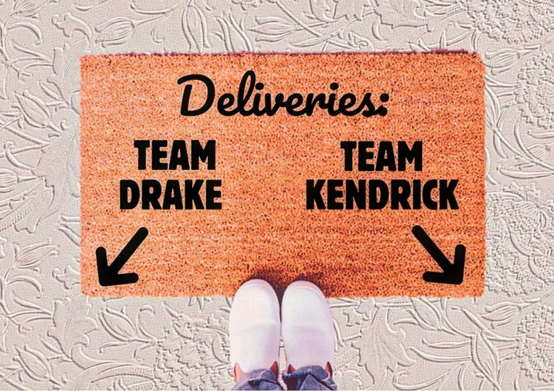 Team Drake Vs Team Kendrick Delivery Driver Package Doormat