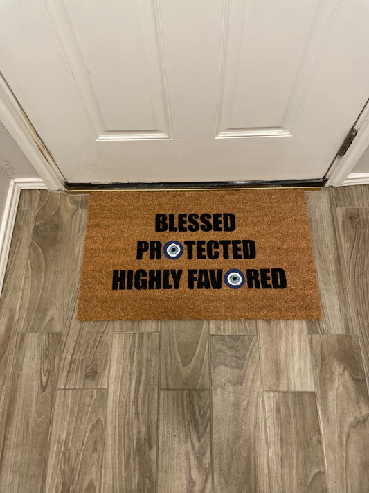 Blessed Protected Highly Favored Doormat